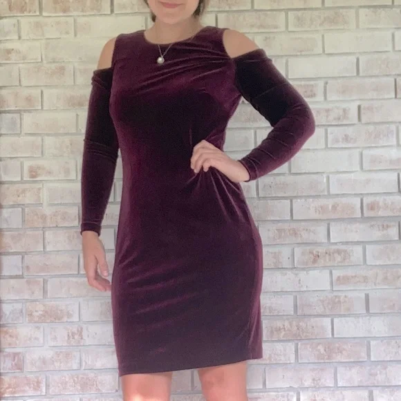 calvin klein velvet dress purple calvin klein purple velvet dress